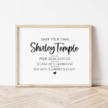 Make Your Own Shirley Temple Drink Bar Sign