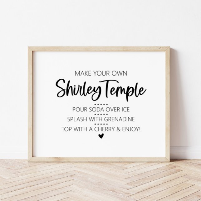 Make Your Own Shirley Temple Drink Bar Sign (Creator Uploaded)