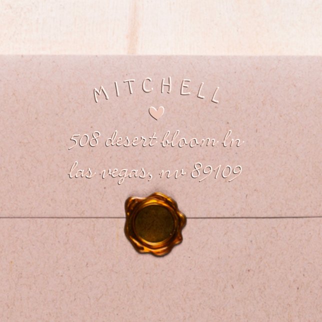 Make Your Own Simple Heart Return Address Script Embosser (Creator Uploaded)