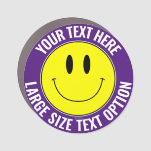 Make Your Own Smilie Round Royal Purple Car Magnet