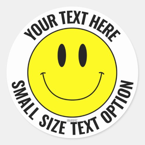 Make Your Own Smilie Round Sticker Small Text