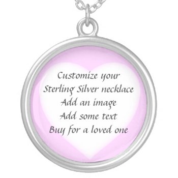 Make Your Own Sterling Silver Pink Heart Necklace by DigitalDreambuilder at Zazzle