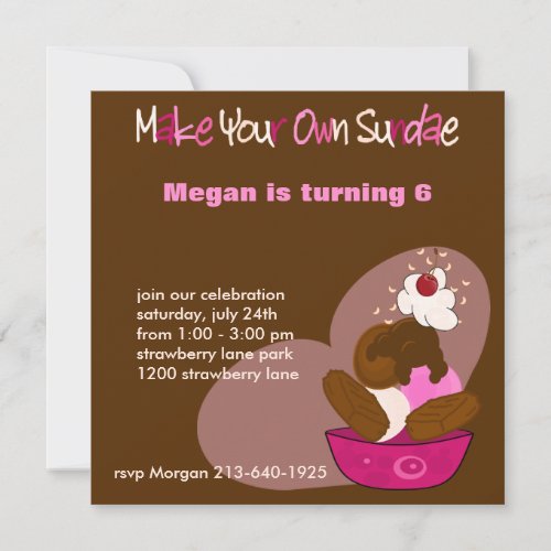 Make Your Own Sundae Birthday Invitation