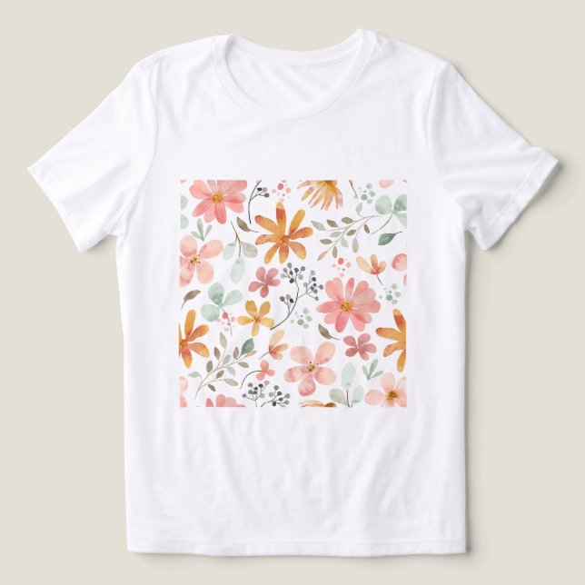 Make your own T-shirt Artsy Flowers Upload image Tri-Blend Shirt (Design Front)