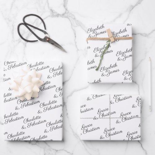 Make your own typography personalized wrapping paper sheets