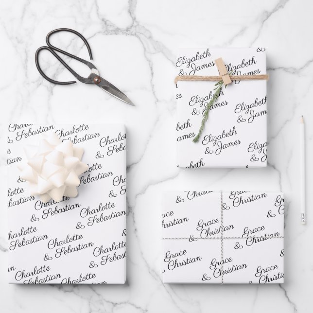 Make your own typography personalized wrapping paper sheets (Front)