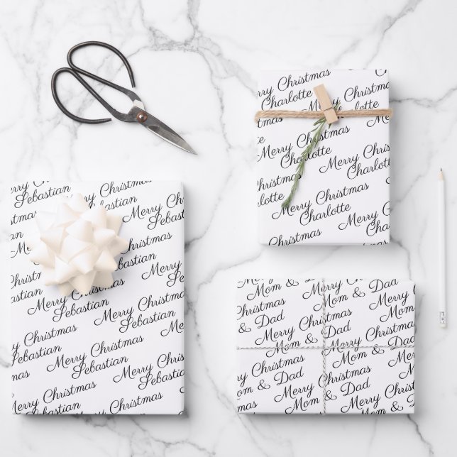 Make your own typography personalized wrapping paper sheets (Front)
