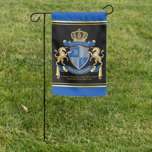 Make Your Own Unicorn Coat of Arms Blue Emblem Garden Flag