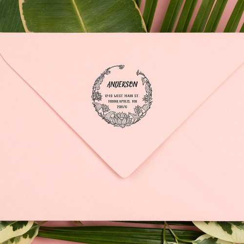 Make Your Own Unique Flowers Custom Return Address Rubber Stamp