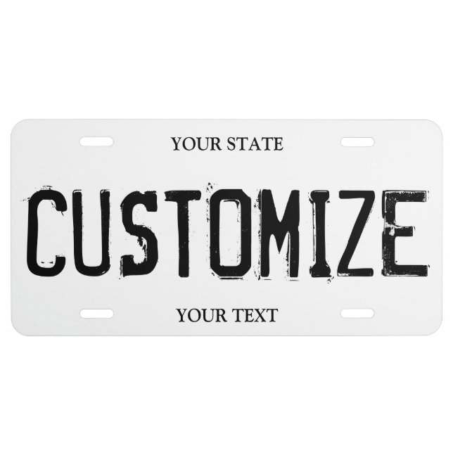 Make your own vanity license plate for your car (Front)