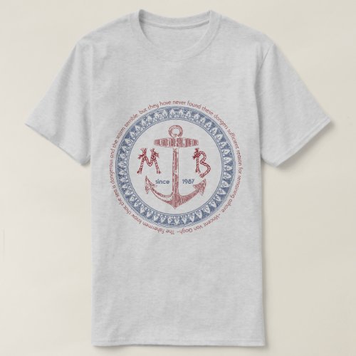 Make Your Own Vintage Anchor Nautical Monogram T_Shirt