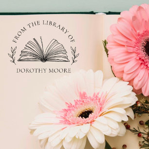 Make Your Own Vintage Book From The Library Of   Self-inking Stamp