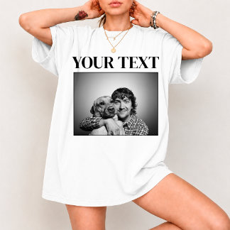 Make Your Own Vintage Photo & Text Cusom 90s Retro T-Shirt
