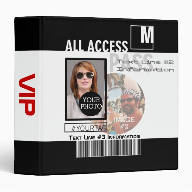Make Your Own VIP Pass 8 ways to Personalize Binder (Front/Spine)