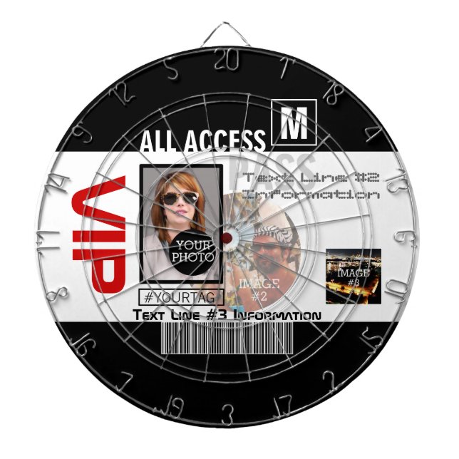 Make Your Own VIP Pass 8 ways to Personalize Dartboard With Darts (Front)