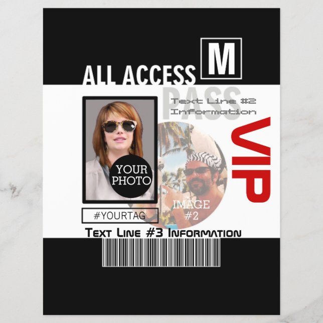 Make Your Own VIP Pass 8 ways to Personalize Flyer (Front)
