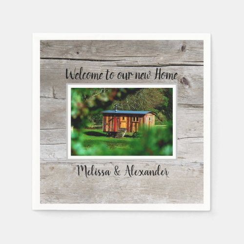 Make your own welcome new Home housewarming party Napkins