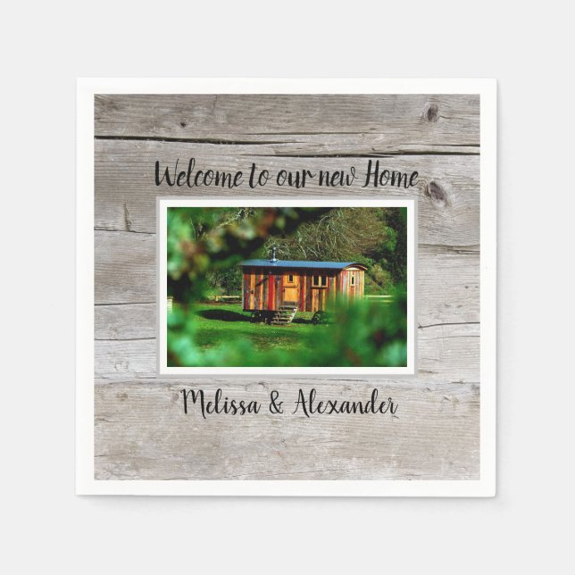 Make your own welcome new Home housewarming party Napkins (Front)