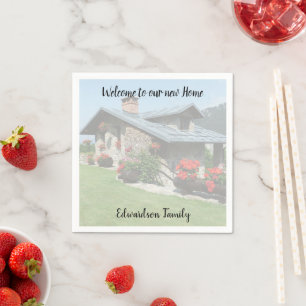 Make your own welcome new Home housewarming party Napkins