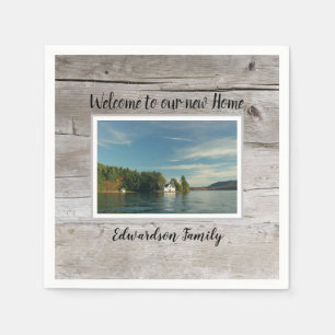 Make your own welcome new Home housewarming party Napkins