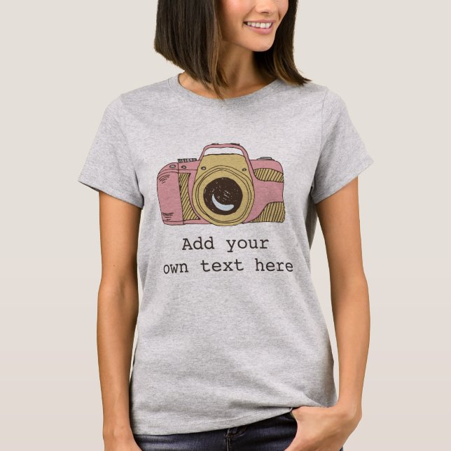 Make Your Own Womens Photographer Camera T-Shirt (Front)