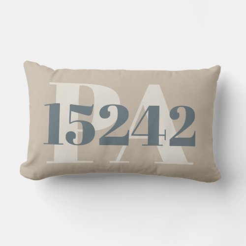 Make Your Own ZIP Code Throw Pillow Tan and Cream
