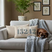Make Your Own ZIP Code Throw Pillow Tan and Cream