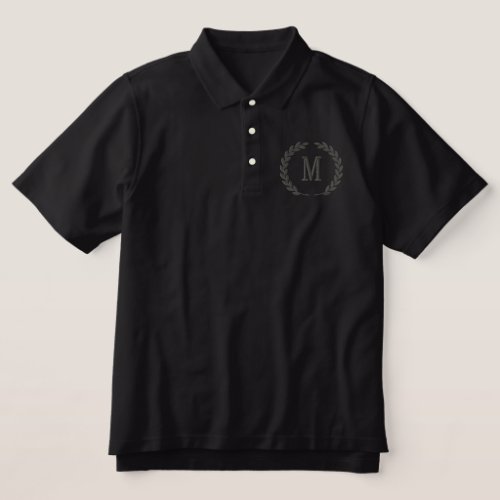 Make Your Personalized Monogram Laurels Embroidery Embroidered Polo Shirt