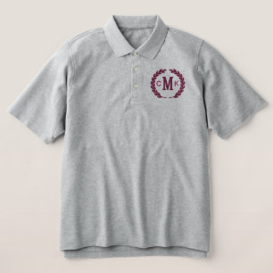 Make Your Personalized Monogram Laurels Embroidery Embroidered Polo Shirt