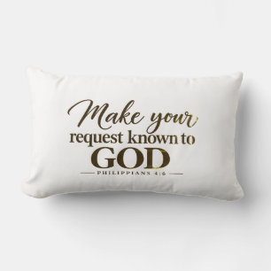 Make your request known to God Lumbar Pillow