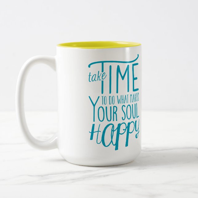 Make Your Soul Happy Two-Tone Mug (Left)