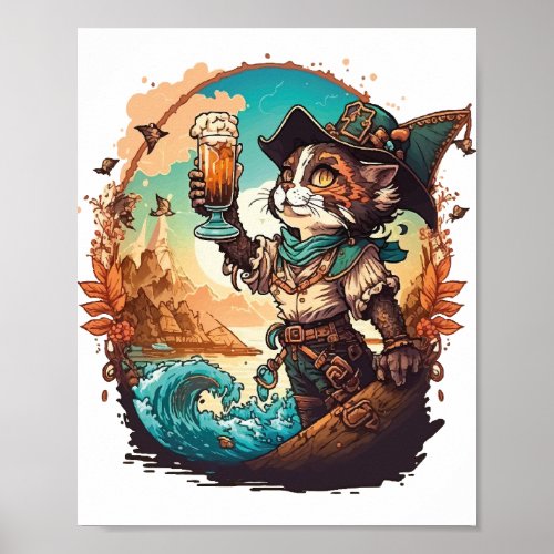  Make Your Walls Pirate_Ready with Pirate Cat Post Poster