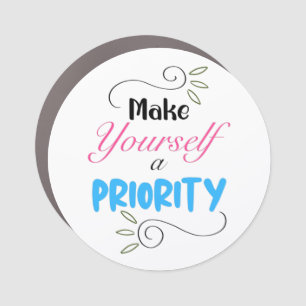 Make Yourself a Priority, Elegant Modern Typo Car Magnet