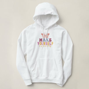 "Make Yourself a Priority" Retro Butterfly Quote Hoodie
