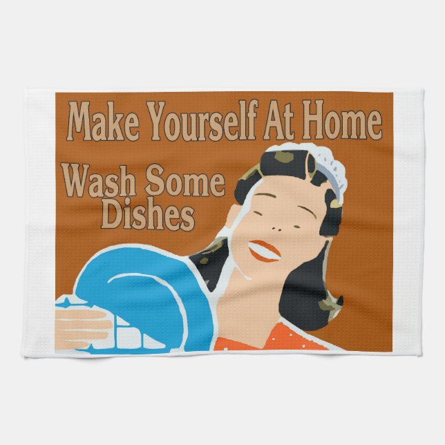 Make Yourself at Home Wash Dishes Towel (Horizontal)
