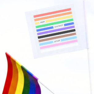 Make Yourself Proud Rainbow Redaction Pride 2026 Car Flag