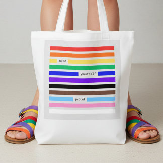 Make Yourself Proud Rainbow Redaction Pride 2026 Grocery Bag