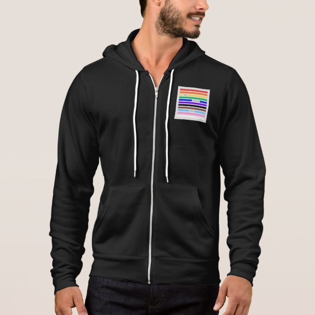 Make Yourself Proud Rainbow Redaction Pride 2026 Hoodie (Front)