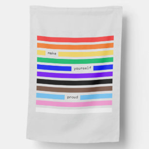 Make Yourself Proud Rainbow Redaction Pride 2026 House Flag