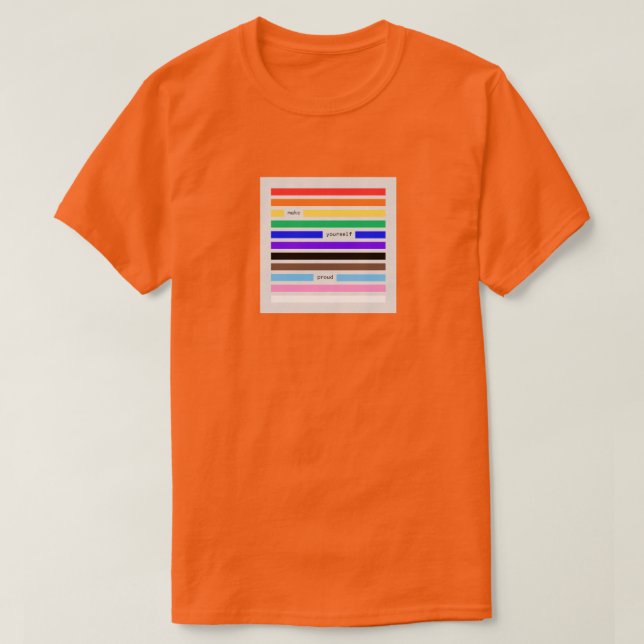 Make Yourself Proud Rainbow Redaction Pride 2026 T-Shirt (Design Front)