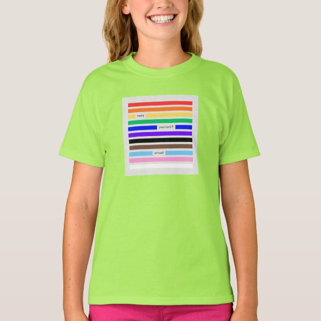 Make Yourself Proud Rainbow Redaction Pride 2026 T-Shirt (Front)