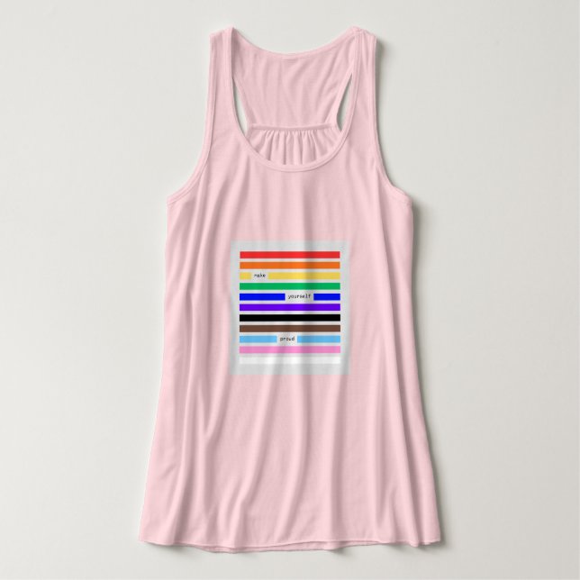 Make Yourself Proud Rainbow Redaction Pride 2026 Tank Top (Design Front)