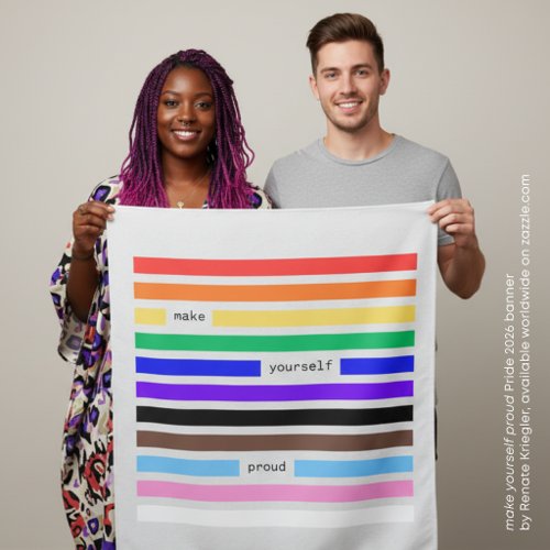 Make Yourself Proud Rainbow Redaction Pride 2026 Tapestry