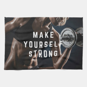 Make Yourself STRONG. Women's Workout Motivational Towel