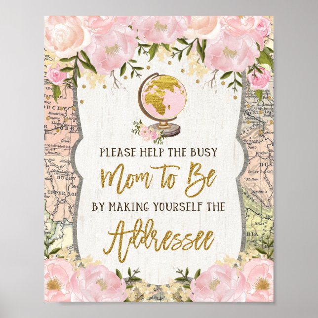 Make Yourself the Addressee Travel Map Globe Baby Poster (Front)