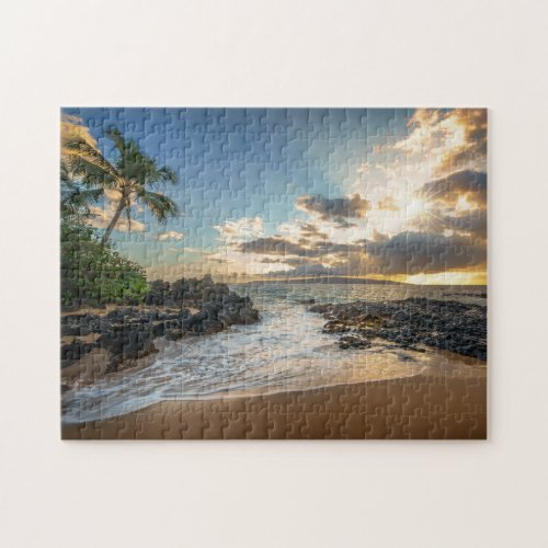 Makena Beach Cove Sunset Jigsaw Puzzle