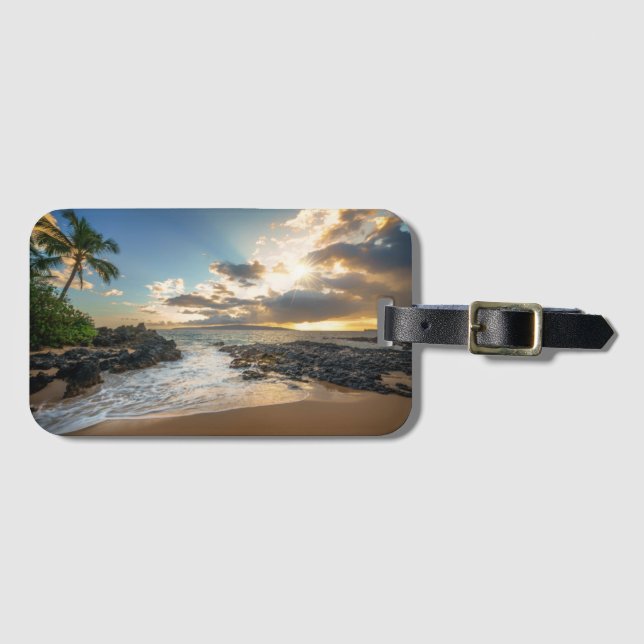 Makena Beach Cove Sunset Luggage Tag (Front Horizontal)