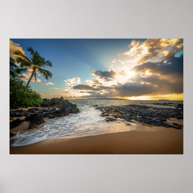 Makena Beach Cove Sunset Poster (Front)