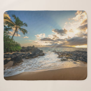 Makena Beach Cove Sunset Sherpa Blanket