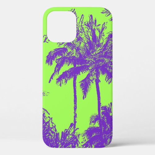 Makena Beach Hawaiian Sketchy Palms Lime iPhone 12 Pro Case